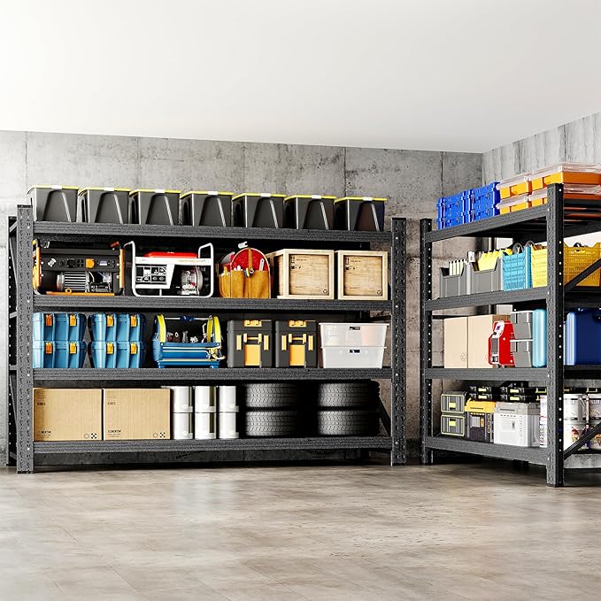 BYNSOE 71" W Storage Shelves 5000lbs Garage Metal Shelving Heavy Duty Garage Shelves Adjustable Storage Shelves for Industrial, Factory,71" W X 24" D X 69" H