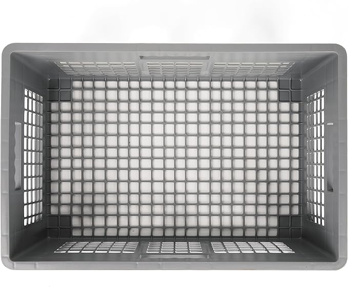 Hudson Exchange 24 x 16 x 8" (2 Pack) Mesh Straight Wall Handled Storage Container Tote, Gray
