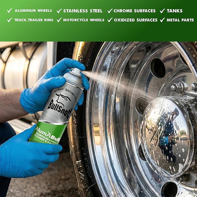 BullSnot! AlumABull Aluminum Wheel Cleaner & Polish - Restores Shine, Removes Tarnish & Oxidation, Protects Aluminum, Stainless Steel & Chrome - Non-Corrosive, Made in the USA