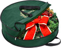 BALEINE 1 Pack Wreath Storage Container, Christmas Wreath Storage Bag with Reinforced Handle for Holiday Xmas (Green, 30"X8")