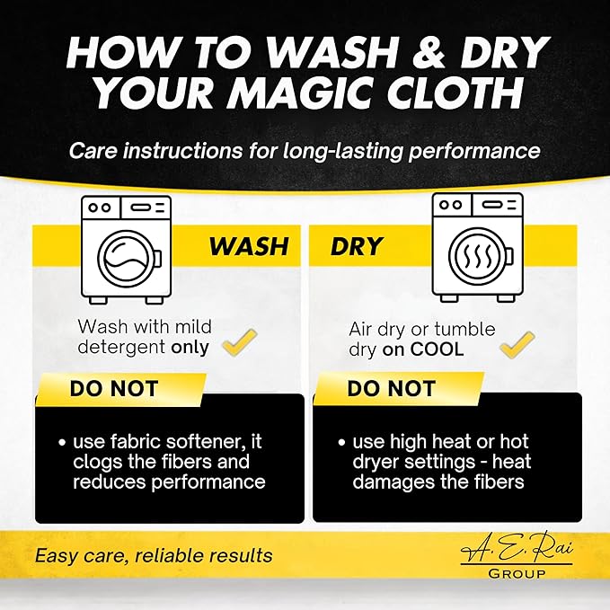 AERAI GROUP Microfiber Magic Streak Free Cleaning Cloth 10 Pack Clean Any Surface with Just Water Eco Friendly Perfect for Window, Mirror, Glass, Kitchen, Counters, Appliances, Car, Cycle, TV Screen