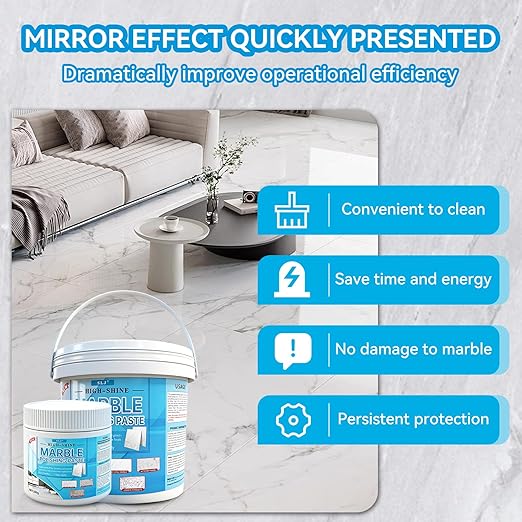 Granite Polishing Paste, Marble Cleaner Countertop, Stone Etch Remover - Professional Polish Compound for Granite, Marble, Quartz & Natural Stone | New Polishing Upgrade, Easier to Use (10 oz)