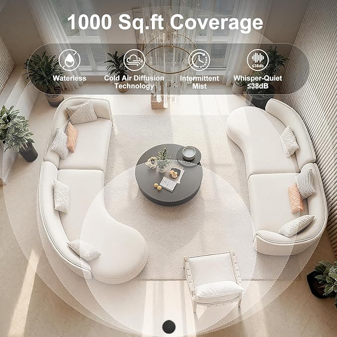 Waterless Essential Oil Diffuser Large Room Scent Diffuser for Home, Office, Hotel and Spas - Aromatherapy Diffuser Fragrance Oil Machine, Remote Control, Timer, Black