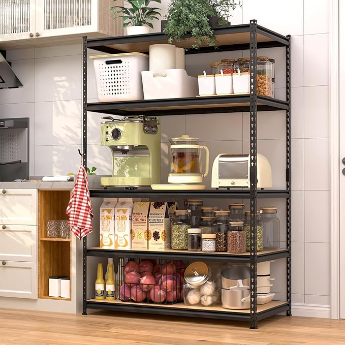 DYNALOAD 4000 Lbs Heavy Duty Garage Shelving, 5-Tier Adjustable Metal Storage Shelves, Boltless Steel Utility Rack for Garage Basement Warehouse, 36" W x 18" D x 72" H