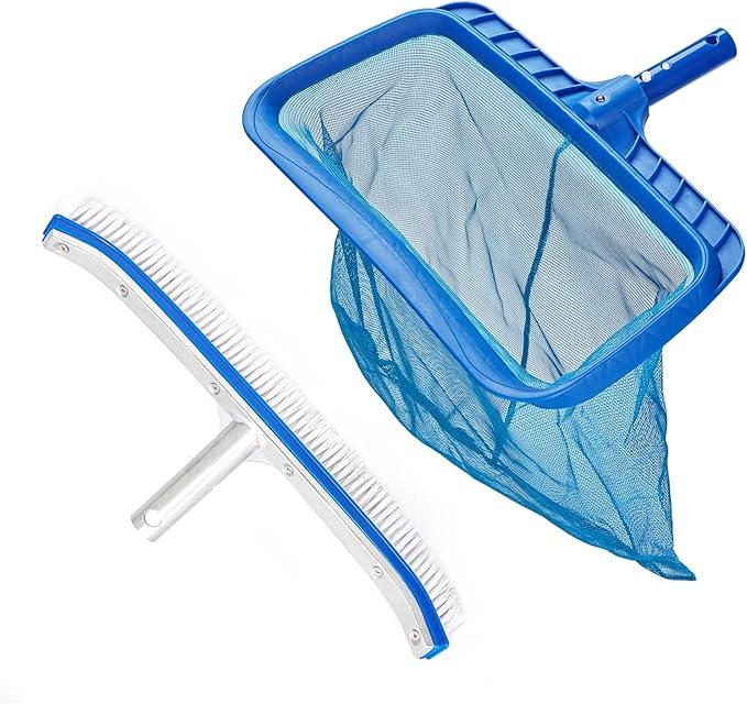TOPDING & HZ Swimming Pool Cleaner, Pool Skimmer Leaf Net with 18" Pool Skimmer Net Dark Blue