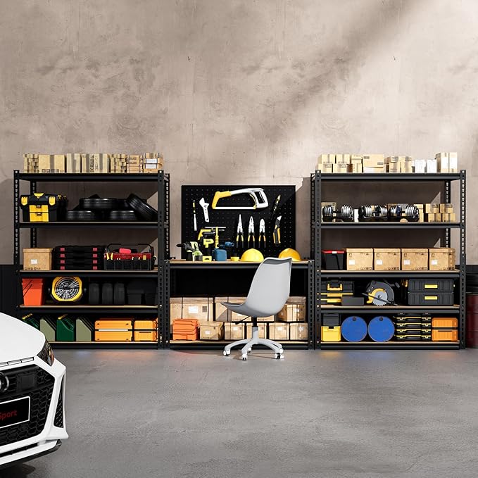 cynnda 5-Tier 40" W x 20" D x 71" H Garage Storage Shelves 2500LBS Garage Shelving Adjustable Metal Shelf Heavy Duty Shelving Units for Garages Steel Pantry Rack