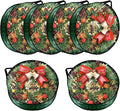 6 Pack Wreath Storage Container Bag 30 Inch Christmas Wreath Storage Bag Heavy Duty Christmas Wreath Boxes with Clear Window for Xmas Holiday Seasonal Wreath Garland(Green)