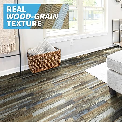 Art3d 36-Pack 54 Sq.ft Peel and Stick Floor Tiles Vinyl Plank Flooring Wood Look, Adhesive and Waterproof Tile Sticker for Bedroom, Living Room, Kitchen, RV in Aspen Yellow
