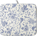 Giwawa Chinoiserie Flower Dish Drying Mat Blue Leaves Dishes Drying Pad Reusable Washable Kitchen Countertop Protector Dish Drainer Mat 16x18 Inch