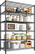 DurayLoly Storage Shelves Metal Shelving Unit 6Tier Wire Shelving Rack 1200LBS Heavy Duty, Adjustable Pantry Shelves, Metal Shelf for Kitchen,Garage Shelving,Closet Shelves,75" Hx 36" Wx 18" D