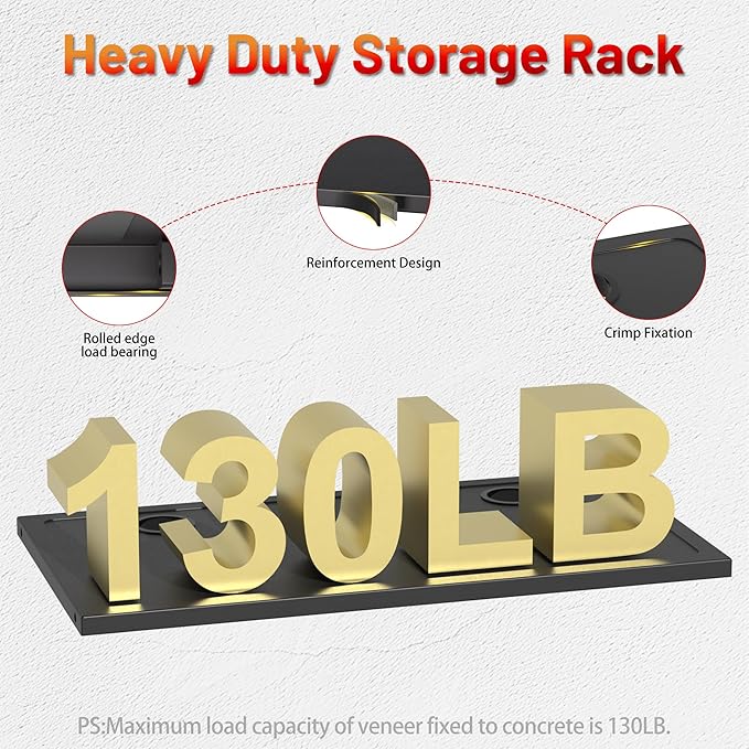 Power Tool Organizer Wall Mount with Charging Station, Garage Storage Rack for Cordless Drill, Tool Battery, Bit and Screwdriver, Utility Shelf with Power Strip and Hooks (3 Layer)