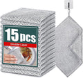 Desolio Cleaning Cloths, Multipurpose Wire Miracle Cleaning Cloths, Multipurpose Wire Dishwashing Rags for Wet and Dry, for Washing Dishes, Sinks, Counters, Stove Tops (15 Pcs)