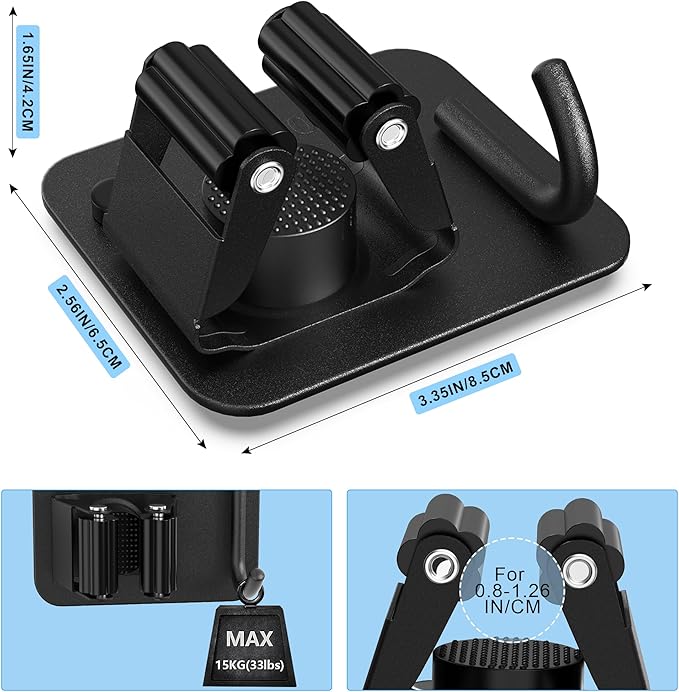 4 Pack Mop and Broom Holder Wall Mount - Stainless Steel Broom Mop Hanger - Wall Mounted Garden Tool Rack Organizer for Closet Garage Laundry Room Kitchen Decor (Black)