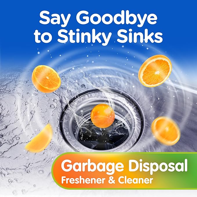COMPAC HOME Plink Garbage Disposal Cleaner and Deodorizer, Air Fresheners for Garbage Disposal, Orange Scent, Home Cleaning Products for Kitchen Sink and Clogged Drains, Pack of 2-40 Count Total