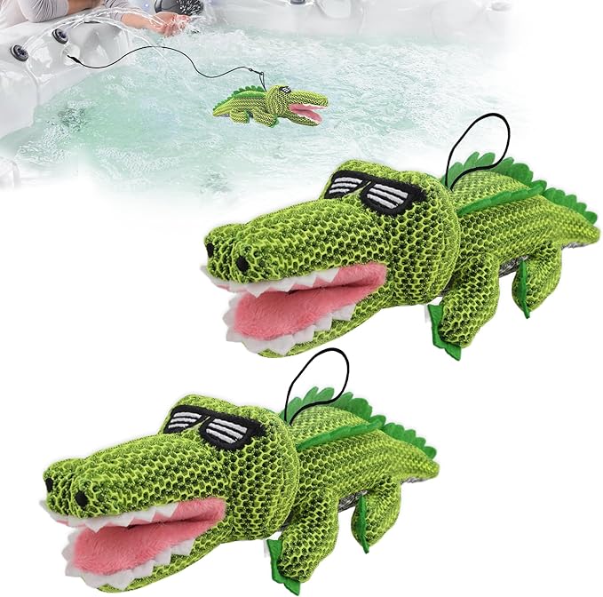 Crocodile Hot Tub Scum Absorber Reusable Washable Hot Tub Sponge Scum Absorber for Spa Hot Tub Oil Scum Absorber Hot Tub Accessories for Adults (2 Pack, Crocodile)