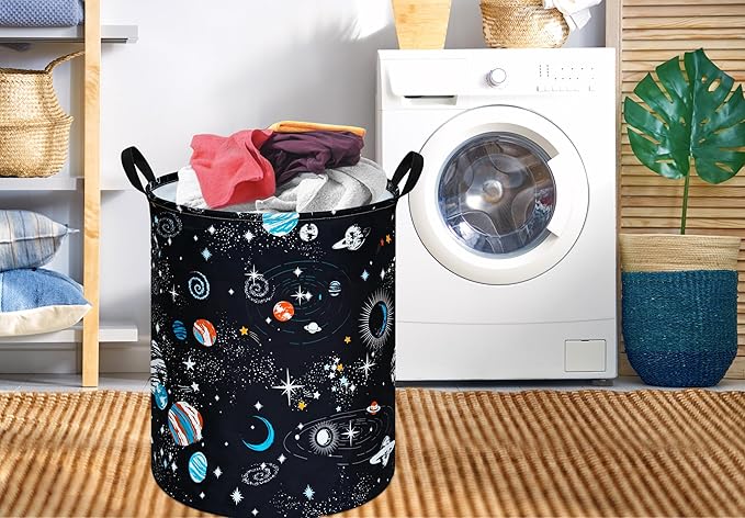 Round Laundry Hamper Storage Basket Laundry Organizer Hamper Storage Bins Clothes Box Nursery Hamper Gift Basket with Handles