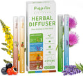 PUFFIAIR 4-Pack Herbal Diffuser Pen | Clean Botanical Aromatherapy Pens with 4 Variety Scents | Cool Mint & Herbal Fragrances | Smooth Daily Aromatherapy Experience | 600 Uses Per Pen