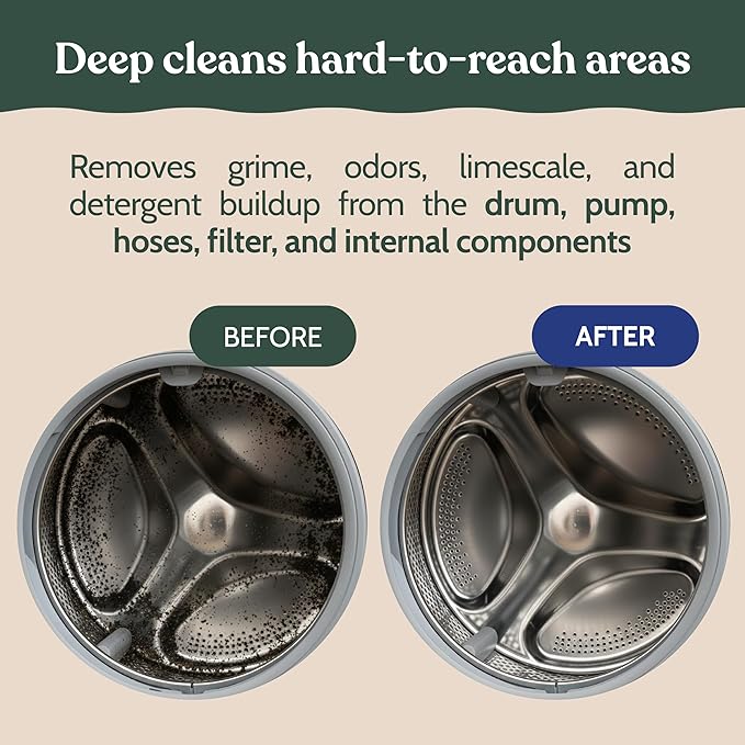 Roobi Washing Machine Cleaner Tablets. Compatible with Maytag and All Washing Machine Brands and Models. Septic Safe Deep Clean Formula. Carbon-Neutral 24-Pack Cleaning Tablets.
