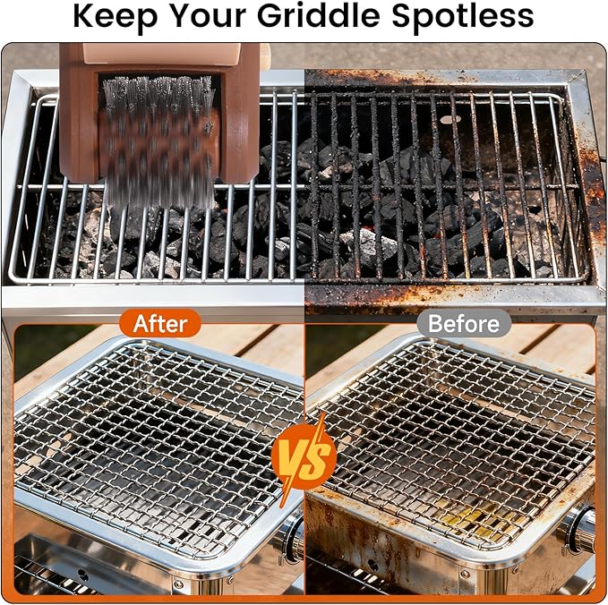 Electric Grill Brush for Outdoor Grill, Grill Cleaner with Stainless Steel Bristle-Free Head, Cordless Rechargeable BBQ Grill Cleaner, Essential BBQ Accessories