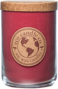 ECO CANDLE CO. Recycled Candle, Crushed Cranberry, 26 oz. Double Wick - Scents of Fresh Cranberries, Apples, Citrus, Clove & Cinnamon - 100% Soy Wax, No Lead, Kraft Paper Label & Lid, Hand Poured