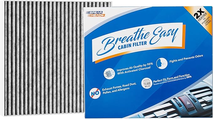 Spearhead Odor Defense Breathe Easy AC & Heater Cabin Filter | Fits 2020-25 Palisade Like OEM | Up to 25% Longer Lasting w/Activated Carbon (BE-547)