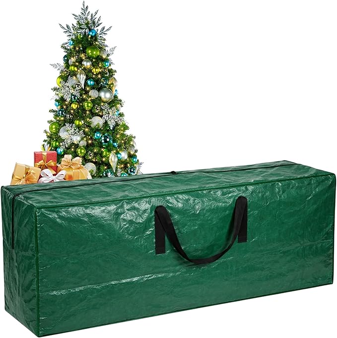 NEW 7.5 ft Christmas Tree Storage Bag – Reinforced Heavy Duty Christmas Tree Bag For Artificial Tree – Waterproof with Durable Handles & Zipper – Holiday Xmas Tree Storage Bag (GREEN)