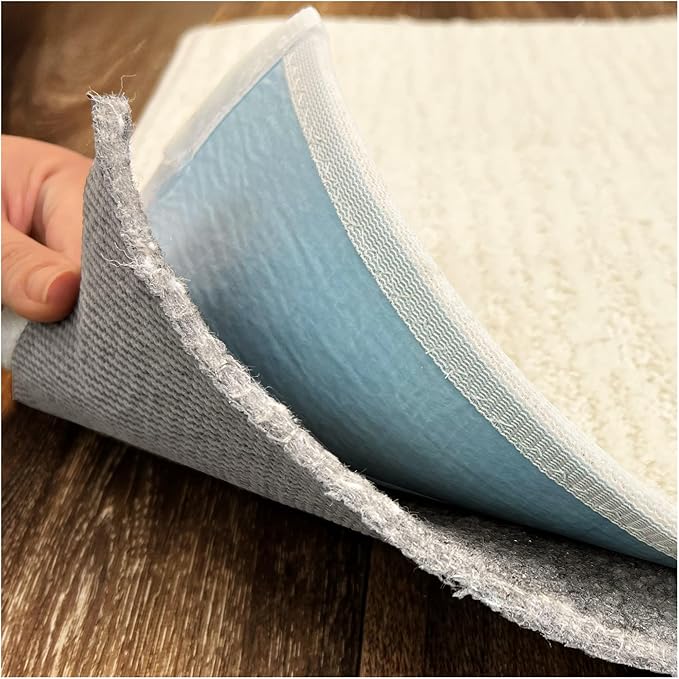 KOECKRITZ 5' x 5' Square Non-Slip Rug Pad Gripper - 1/4″ Thick Felt & Rubber Duo-Lock - Safe for All Floors & Hardwoods - Protects Floors, Keeps Rugs Flat