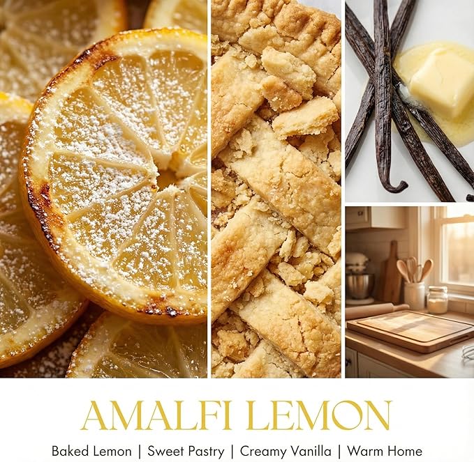 HomeLights Large jar Candle | 1-Wick Long-Lasting Scented Candles, 6.7oz Natural Soy Wax Candle for Home Scented, Eclectic Mixed Styles Gifts for Women & Men, Amalfi Lemon