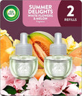 Air Wick Plug in Scented Oil Refill, 2 ct, Summer Delights, Air Freshener, Essential Oils