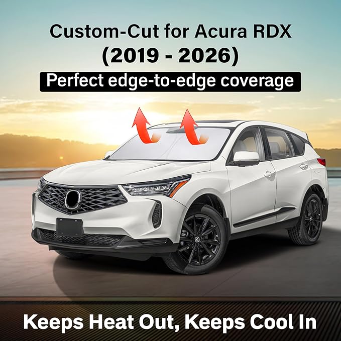 EcoNour Windshield Sun Shade Compatible for Acura RDX 2019–2026 | Custom Fit SUV Front Window Sunshade | Foldable UV & Heat Reflective Sun Visor
