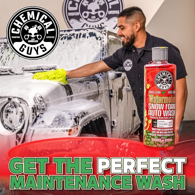 Chemical Guys CWS20864 Watermelon Snow Foam Car Wash Soap (Works with Foam Cannons or Bucket Washes) For Cars, Trucks, Motorcycles, RVs & More, 64 fl oz (Half Gallon) Watermelon Scent