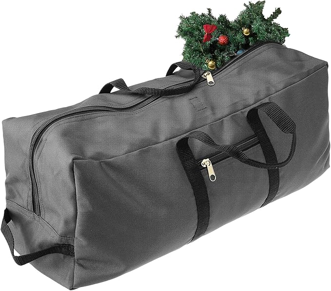 5 ft Christmas Tree Storage Bag - Heavy Duty Large Artificial Christmas Tree Bag with Reinforced Handles - 600D Oxford Cloth Artificial Disassembled Trees (gray)