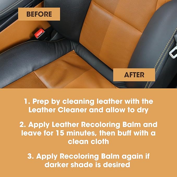 Furniture Clinic Leather Easy Restoration Kit | with Leather Recoloring Balm, Cleaner, Sponge, and Cloth | Leather Repair Kit for Scratched and Faded Furniture (Ivory)