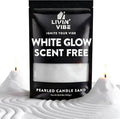 Pearled Candle Sand 10.5 oz (300g) – Scent-Free Candle, White Color, Relaxing Aromatherapy, Home Decor, Stress Relief, Long-Lasting Burn