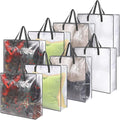 8 Pcs Clear Wreath Storage Bags 26 Inch Christmas Decoration Garland Container Door Garland Holiday Wreath Storage Holder with Handle and Zipper Heavy Duty Plastic Packing Totes(Gray)