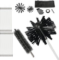 AOGYikang 30 Feet Dryer Vent Cleaning Brush Kit, Multi-Purpose lint Cleaning Brush with 4" and 6" Brush Head, Professional Lint Cleaning Accessories for Chimneys, Ducts, Dryers, Crevices