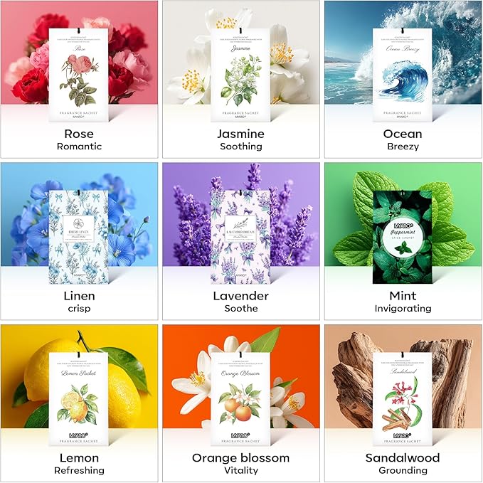 MYARO 20 Packs Fresh Lavender Scent Air Freshener for Drawer and Closet Long Lasting Sachets Bags Drawer Odor Deodorizers Home Car Fragrance