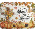 Wnoesat Fall Drying Mat for Kitchen Counter Autumn Thanksgiving Pumpkin Cross Dish Mat Sunflower Maple Leaf Absorbent Microfiber Dish Draining Mat Reusable Dishes Pad Extra Large 18"x24"