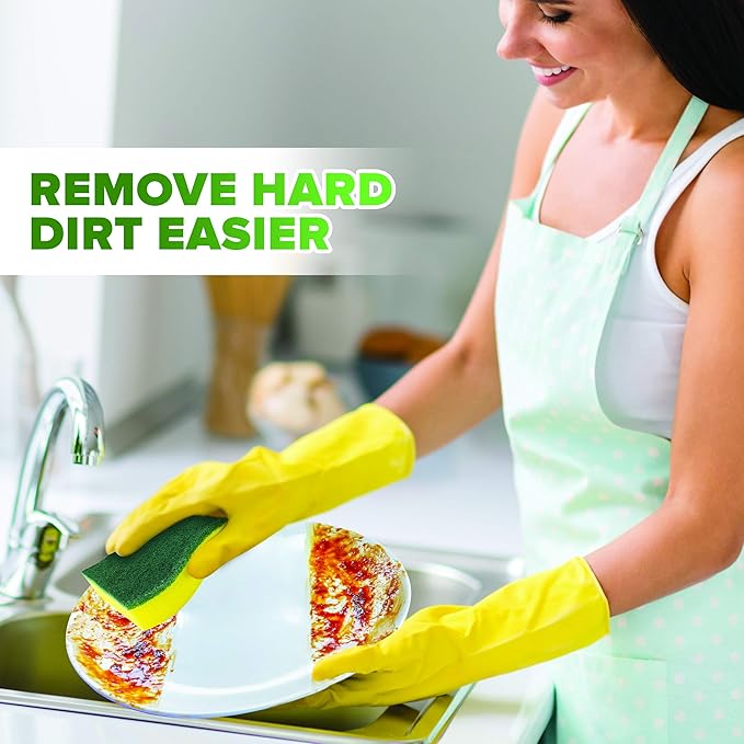 (12 Pack) Heavy Duty Scrub Sponges by SCRUBIT – Kitchen Dish, Sink and Bathroom Cleaning Scrubber Sponge - with Non-Smell Scouring Pad