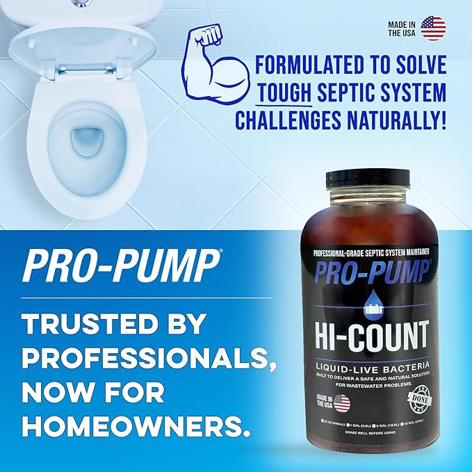 HI-COUNT Professional Grade Septic Tank Maintenance Liquid, 1 Quart (32 Fl Oz)