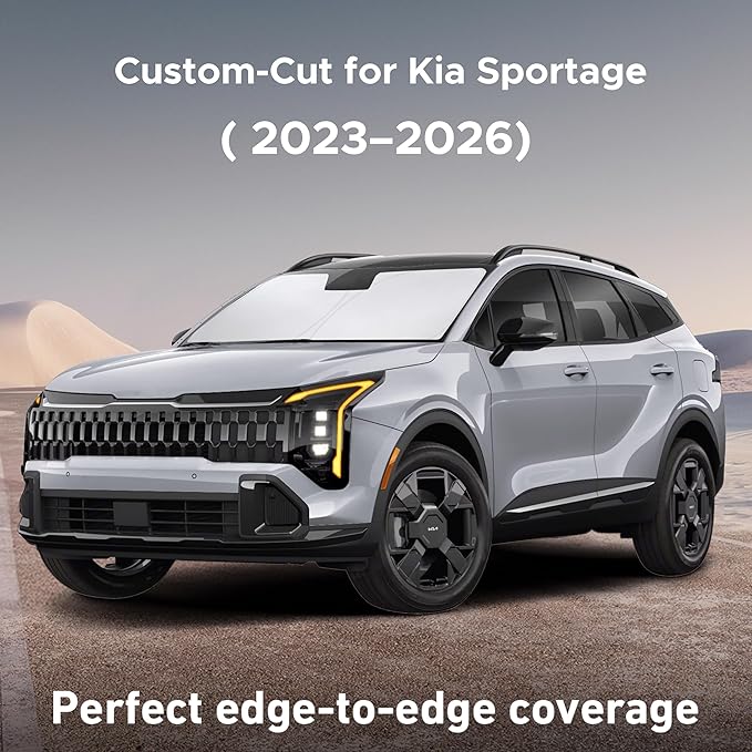 EcoNour Windshield Sun Shade for Kia Sportage 2023–2024 2025 2026 Sun Visor for Front Windshield & Window Sunshade Cover, UV Heat Blocker & Protector, Car Accessories