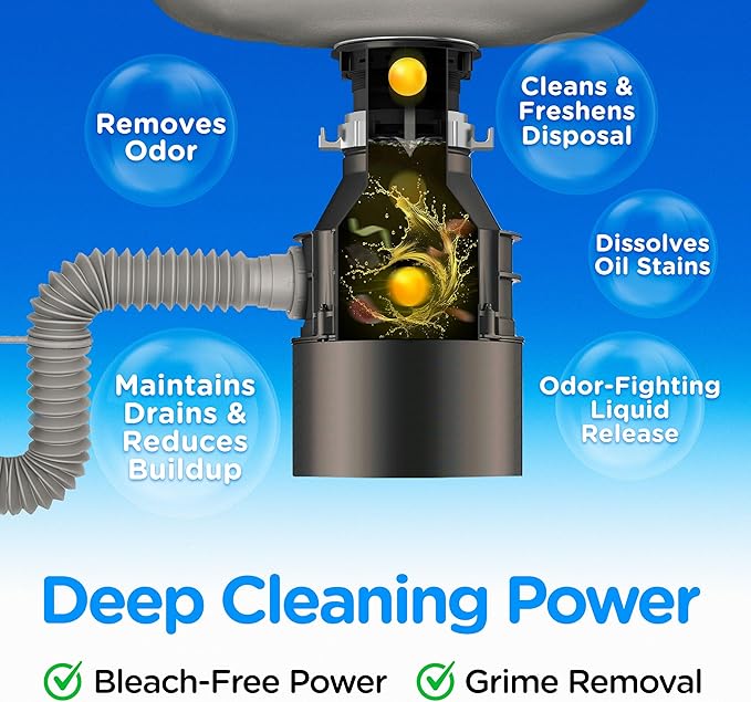 COMPAC HOME Plink Garbage Disposal Cleaner and Deodorizer, Air Fresheners for Garbage Disposal, Lemon Scent, Home Cleaning Products for Kitchen Sink and Clogged Drains, 20 Count (Pack of 1)