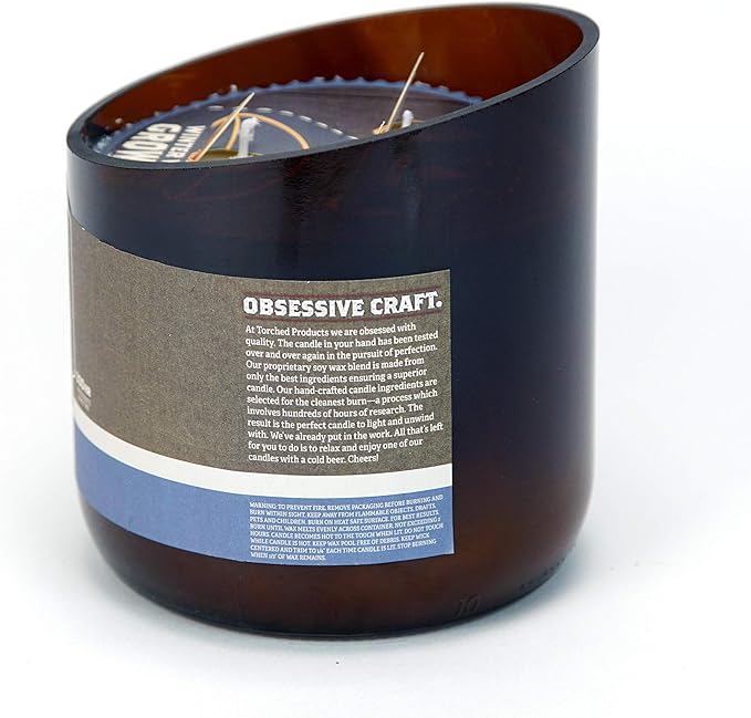 Torched Beer Scented Candles | Natural Soy Wax Candle | Winter Wheat Scent 28 oz | Makes a Great Gift for Men, Beer Lovers, and Collectors | Bar Man-Cave Decor and Accessories