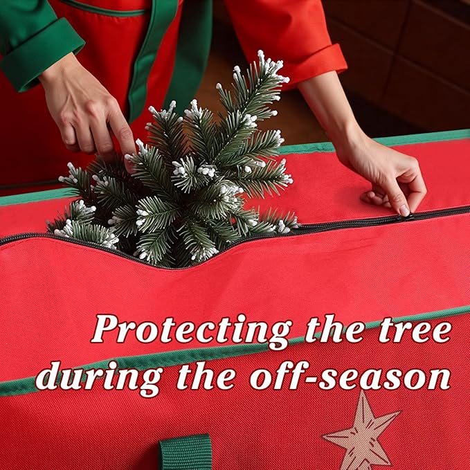 Christmas Tree Storage Bag, Stores Up to 7.5ft Xmas Holiday Tree - With Wrap-around Carry Handle, Using 600D Oxford Cloth - Extra Large Storage Container for Trees and Decorations