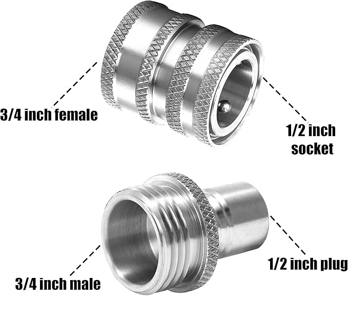 M MINGLE Ultimate Pressure Washer Adapter Set, Stainless Steel Quick Disconnect Kit, M22 Swivel to 3/8 Inch Quick Connect, 3/4 Inch to Quick Release, 8-Pack