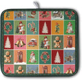 Kwlegh Christmas Dish Drying Mats for Kitchen Counter Cute Xmas Holiday Dish Drainer Pad Microfiber Absorbent Winter Dish Draining Mat Washable Dish Drainer Rack Mat Medium 16x18 Inch