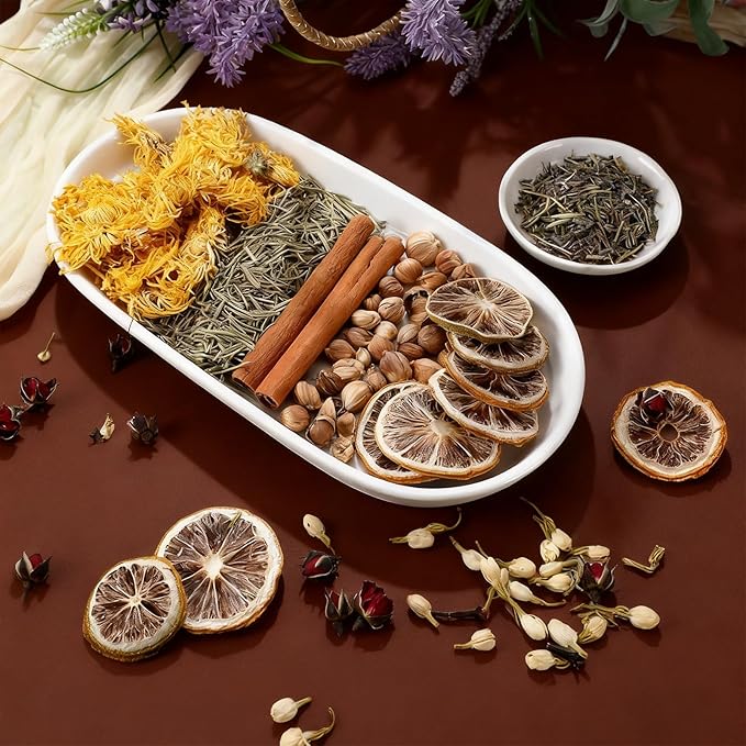 Siifert 4 Set Spring Clean Potpourri Bags Stovetop Simmering Mix Potpourri Instruction and Sticker Floral Fruity Cinnamon Natural Air Freshener Sachet for Party Craft DIY Gift Housewarming Hostess