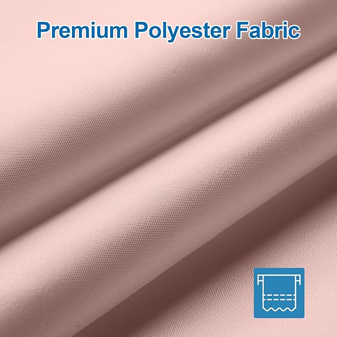 Amazer Blush Pink Shower Liner Cloth Waterproof, Soft Blush Pink Shower Curtain Liner Fabric with Weighted Stones, Washable Shower Curtain and Liner 2-in-1, 12 Grommet Holes, 72 x 72 Inches