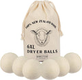 Homestead Houseware XL Wool Dryer Balls 6-Pack – 100% New Zealand Wool, Natural Fabric Softener & Static Reducer, Reusable Laundry Balls for Pet Hair, Eco-Friendly Dryer Sheets Alternative