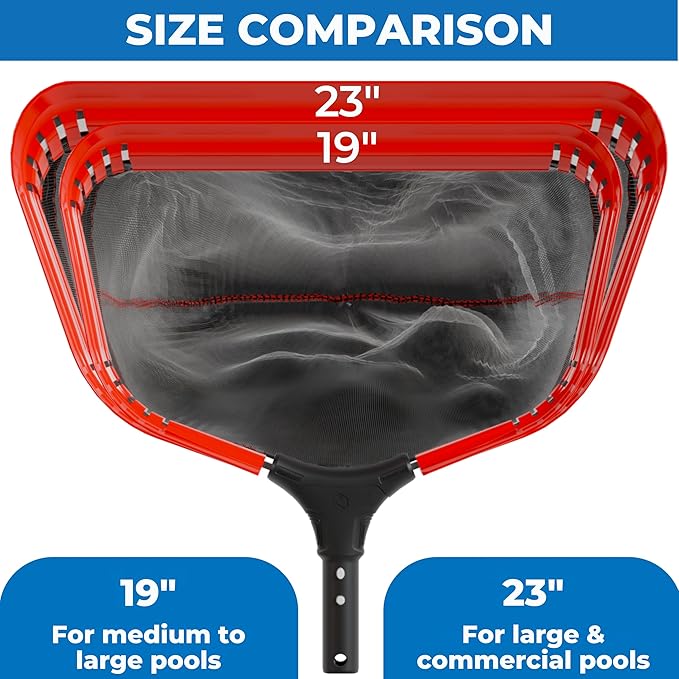 ProTuff 19" Fine Pool Nets for PROS – 6 Pack – “490 Promise” Unlimited, Unconditional Replacement - 3X Faster Than Vacuums – Wide Pool Skimmer Net with Deep Bag for Easy Maintenance of Leaves & Debris